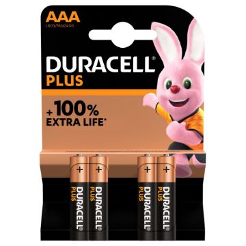 Prikaži podrobnosti za DURACELL  PLUS POWER MN2400 AAA - LR3 4/1 blister Slika DURACELL  PLUS POWER MN2400 AAA - LR3 4/1 blister