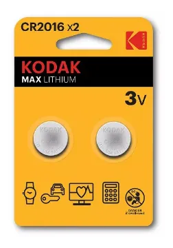 Prikaži podrobnosti za KODAK BATERIJA CR2016/ 2 blister Slika KODAK BATERIJA CR2016/ 2 blister