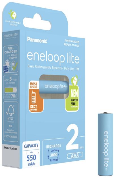 Slika od PANASONIC ENELOOP LITE POLNILNE BATERIJE AAA / R BK-4LCCE/2BE