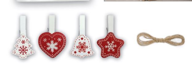 Slika FOTO OKVIR ZEP KIT WOOD CLIPS RED 200 CM LK38R