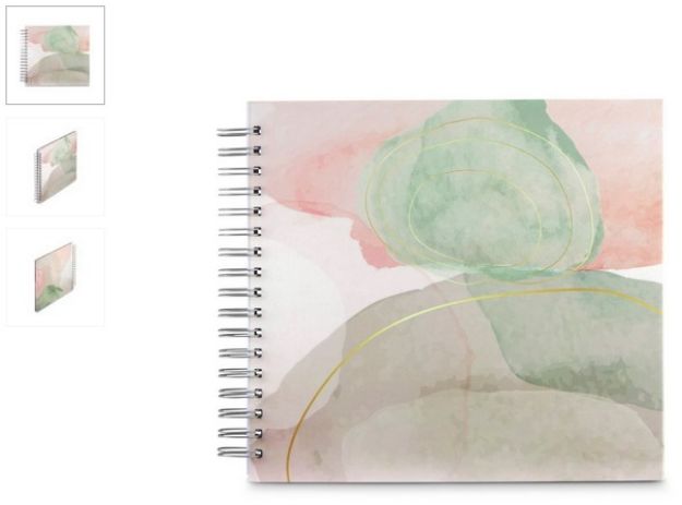 Slika FOTO ALBUM HAMA WATERCOLOR GREEN 28X24 CM 50 BELIH LISTOV SPIRAL