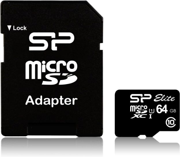 Slika SILICON POWER ELITE microSD UHS-1  64GB (CLASS 10) z adapterjem